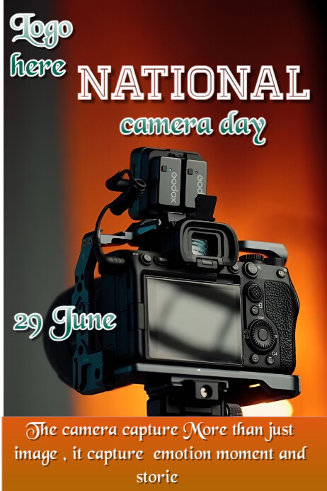 Black Futuristic National Camera Day  Poster Plakkaat template