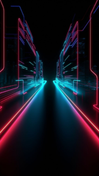 Noir Futuristic Neon Display Digitalt display Template