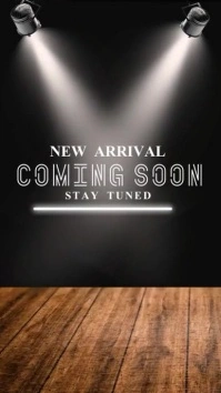 Black Futuristic New Arrival Coming Soon Vide เรื่องราวบน Instagram template