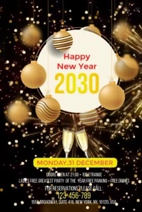 Black Futuristic New Year Wishes Template Pinterest Graphic