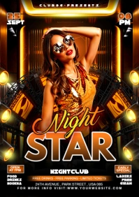 Black Futuristic Night Club Party Flyer A1 template