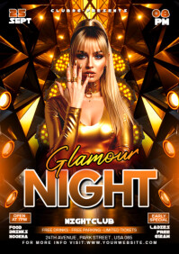 Black Futuristic Night Club Party Flyer A1 template