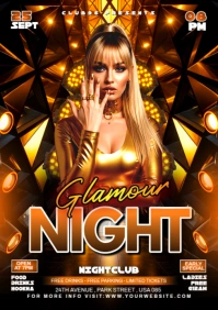Black Futuristic Night Club Party Flyer A1 template