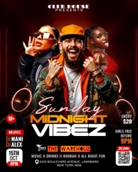 Black Futuristic Night Club Party Flyer Instagram Portrait template