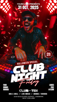 Black Futuristic Night Club Party Flyer Instagram Story template