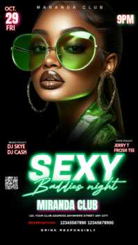Black Futuristic Night Party Design Template  Instagram Story
