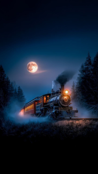 Negro Night Train Journey Digitalt display Template