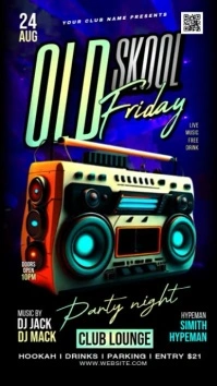 Black Futuristic Old Skool Friday Instagram Story template