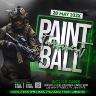 Black Futuristic Paintball Tournament Instagram Post Video template