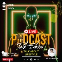 Black Futuristic Podcast Live Instagram Post template