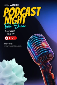 Black Futuristic Podcast Night  Tumblr Graphic Tumblr-Grafik template