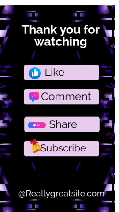 Black Futuristic Purple Neon Thanks For Watching Videos Template ...