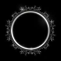 Black Futuristic Realistic Silver Frame Templ Instagram Post template