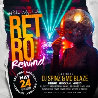 Black Futuristic Retro Night Instagram Post template