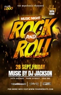 Black Futuristic Rock And Roll Flyer Tabloid template