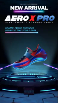 Black Running Shoes Launch Instagram Story Template