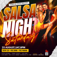 Black Futuristic Salsa Night Poster Flyer Instagram Post template