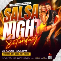 Black Futuristic Salsa Night Poster Flyer Instagram Post template