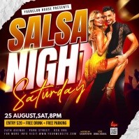 Black Futuristic Salsa Night Video Ads Flyer Instagram Post Instagram-bericht template