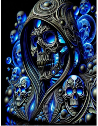 Black Futuristic Skull Art Flyer ใบปลิว (US Letter) template