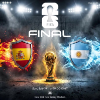 Black Futuristic Soccer FIFA World Cup Final Match Square Video Quadrat (1:1) template