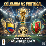 Black Futuristic Soccer Match Instagram Post template