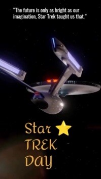 Black Star Trek Day รีลบน Instagram Template