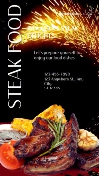 Black Futuristic Steak  Instagram Story template