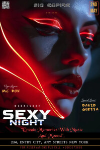 Black Futuristic The Image Is A Visually Striking Poster Design For A Wednesday Sexy Night  Pinteres Pinterest-grafik template