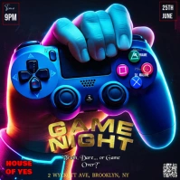 Black Futuristic This Eye-catching Event Flyer Advertises A "game Night"  Instagram Post template