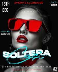 Black Futuristic This Is A Stylish And Dynamic Black-and-white Poster Design For A Club Event, Insta Instagram Portrait template