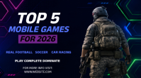 Black Futuristic Top Mobile Games YouTube Thumbnail template