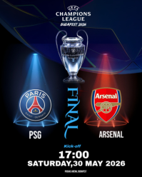 Black Futuristic UEFA Champions League Final Instagram Portrait template