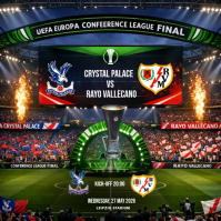 Black Futuristic UEFA Europa Conference League Final Instagram Post template