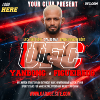 Black Futuristic UFC Fight Promotion Instagram Post template