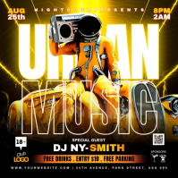 Black Futuristic Urban Music Event Instagram Post template