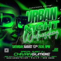 Black Futuristic Urban Night Wednesday Party Invitation Instagram Post template