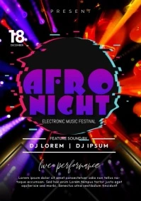 Black Futuristic Urban Party A4 template