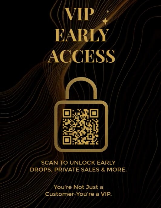 Vip Qr Codes Scan Plantilla de Black Futuristic Vip Early Access Qr Scan Flyer (us Letter ...