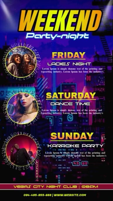 Plantilla de Black Futuristic Weekend Party Flyer Template Instagram ...