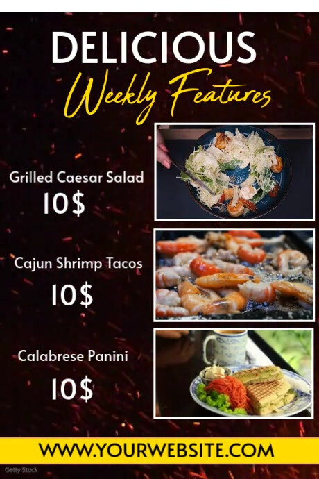 Black Futuristic Weekly Feature Menu Poster Template | PosterMyWall