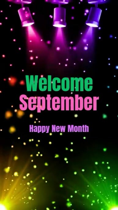 Black Futuristic Welcome September Neon Video Instagram Reel Template ...