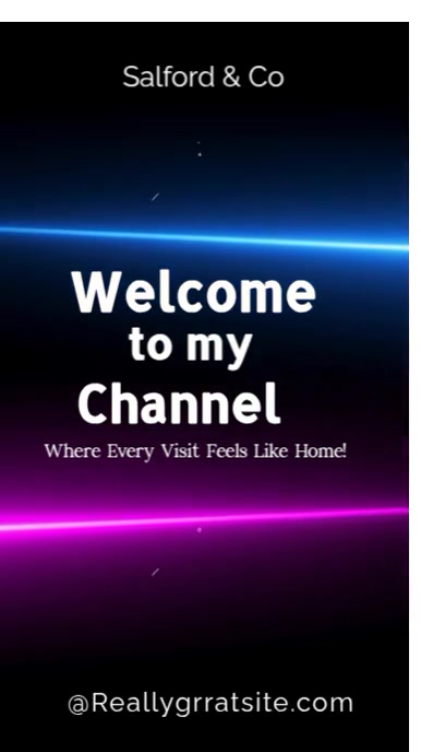 Black Futuristic Welcome To My Channel Intro Screen Template  Digital Display (9:16)