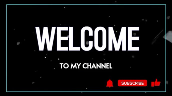 Black Futuristic Welcome To My Channel- Youtube Intro Video Template For Creators Youtube Channel Co Ecrã digital (16:9)