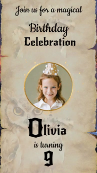 棕色 Birthday Invitation Ekran reklamowy Template