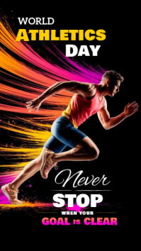 Черный World Athletics Day Instagram-verhaal Template