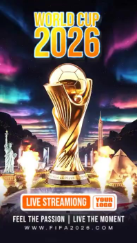 Black Futuristic World Cup 2026 Instagram Reel Video template
