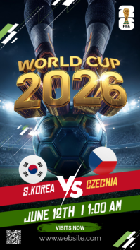Black Futuristic World Cup 2026 Match Announcement Instagram Story template