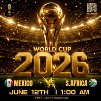 Black Futuristic World Cup 2026 Match Square Video 方形(1:1) template