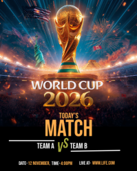 Black Futuristic World Cup Match Instagram Portrait template